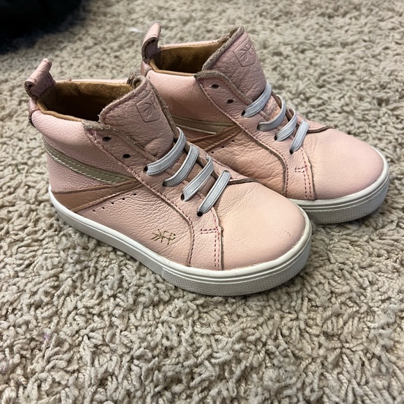 Freshly Picked leather pink high top sneaker shoes girl size 7 - Picture 5 of 7